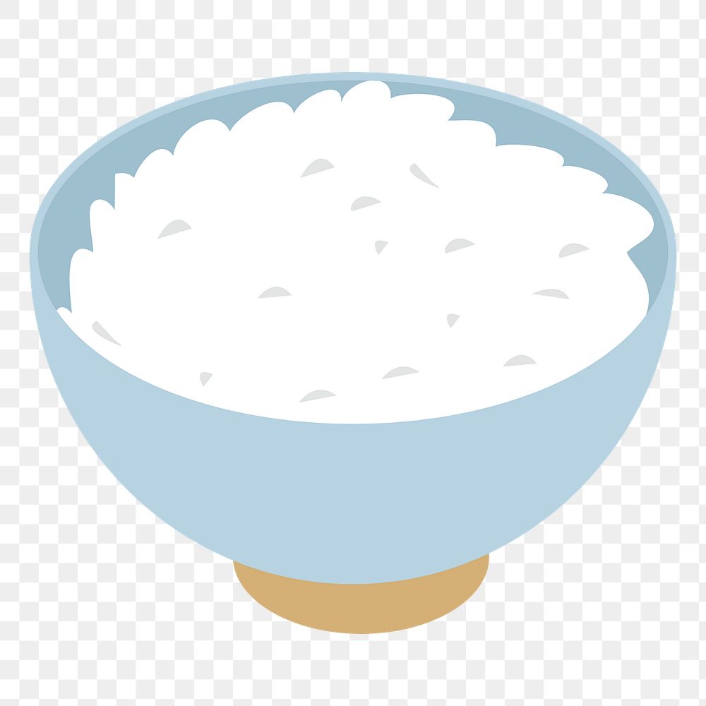 Rice bowl  png clipart illustration, transparent background. Free public domain CC0 image.