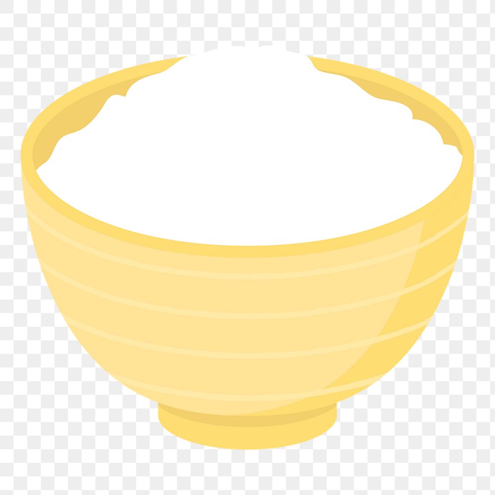 Rice bowl  png clipart illustration, transparent background. Free public domain CC0 image.