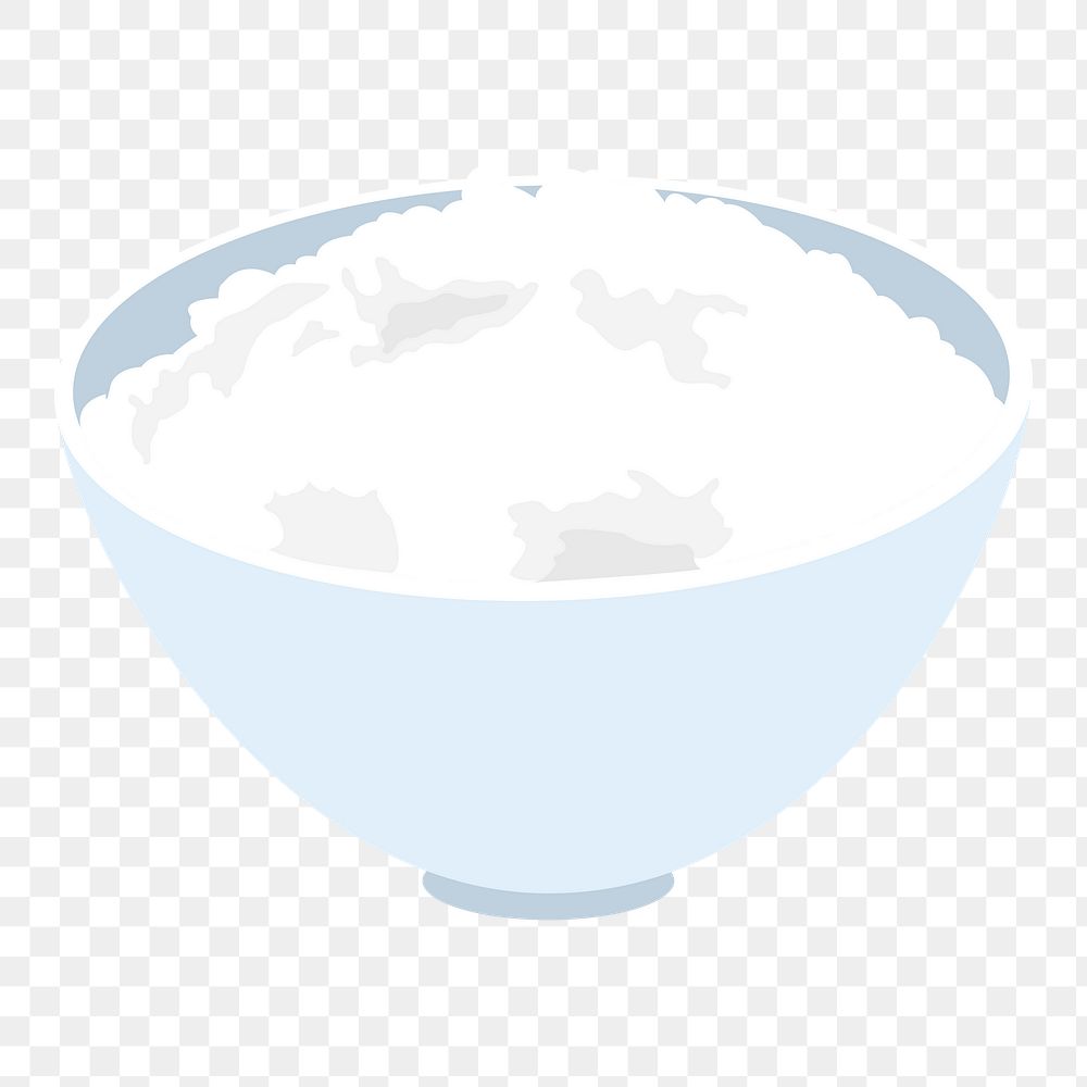 Rice bowl  png clipart illustration, transparent background. Free public domain CC0 image.