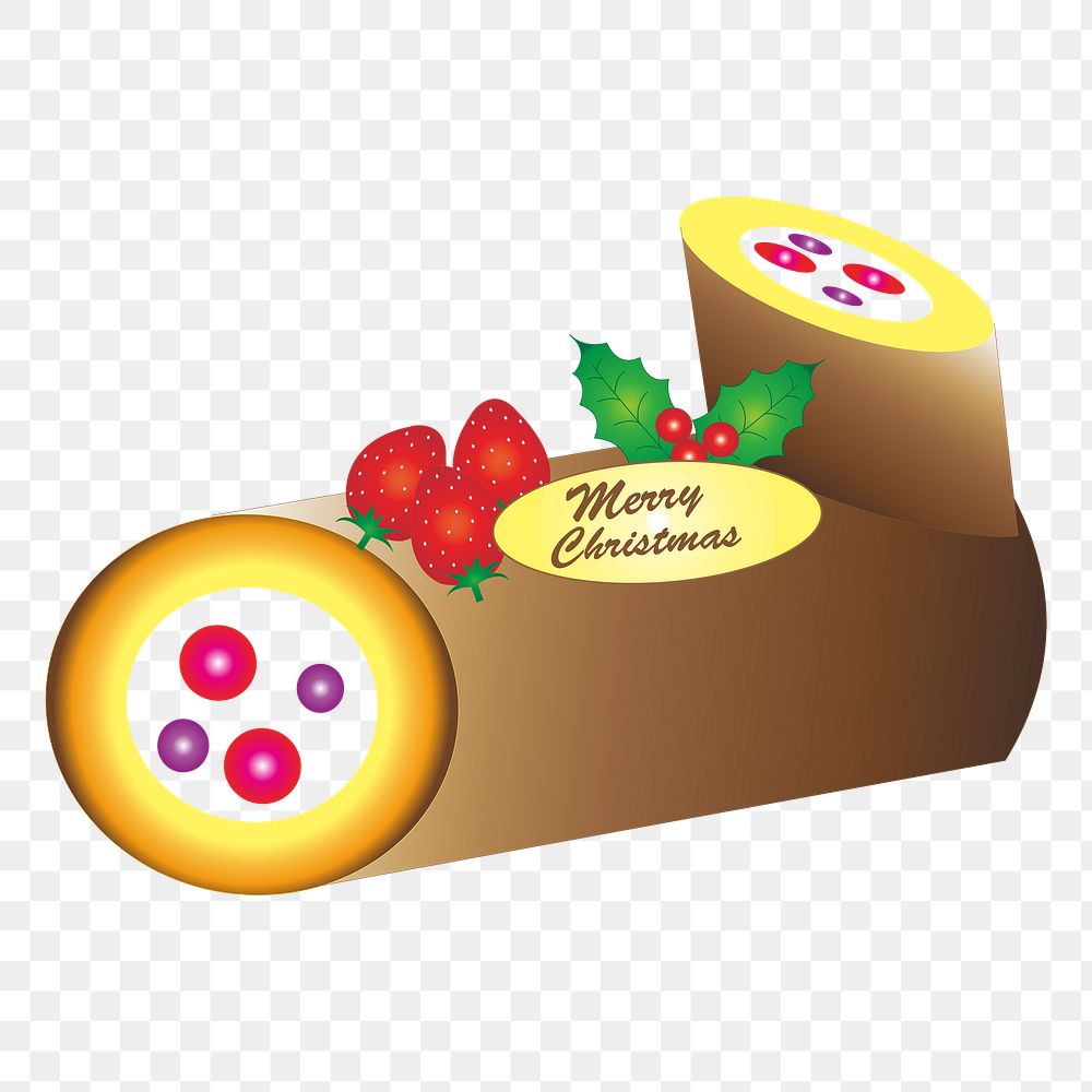 Chocolate roll cake png sticker, transparent background. Free public domain CC0 image.