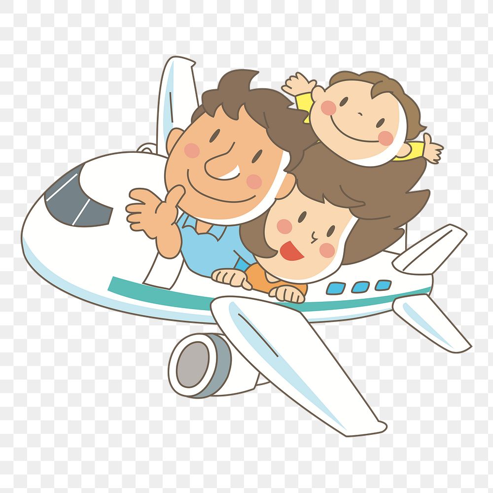 Family trip  png clipart illustration, transparent background. Free public domain CC0 image.