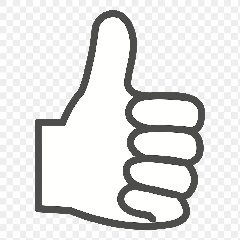 Thumbs up  png sticker, transparent background. Free public domain CC0 image.