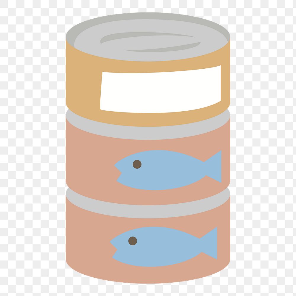 Canned fish png sticker, transparent background. Free public domain CC0 image.