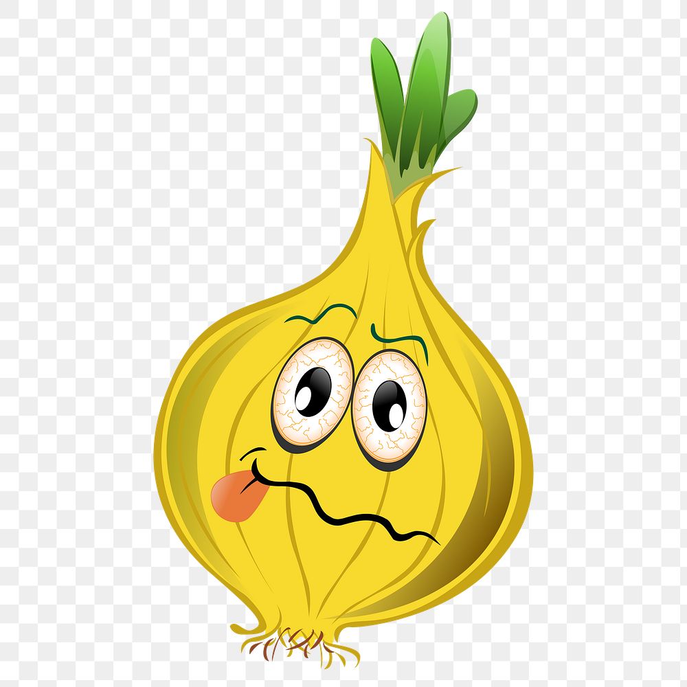 Onion character  png clipart illustration, transparent background. Free public domain CC0 image.