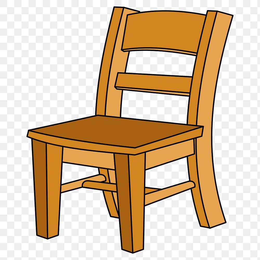 Wooden chair  png clipart illustration, transparent background. Free public domain CC0 image.