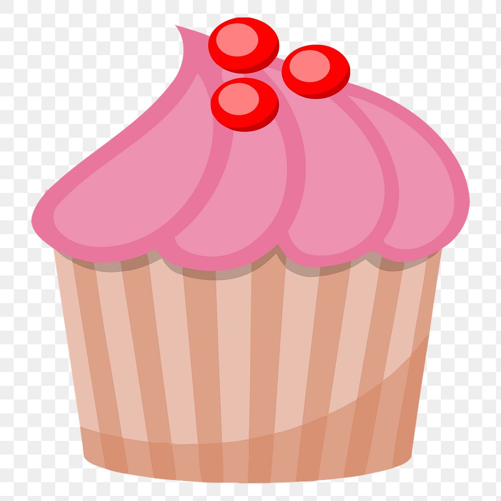 Cupcake  png clipart illustration, transparent background. Free public domain CC0 image.