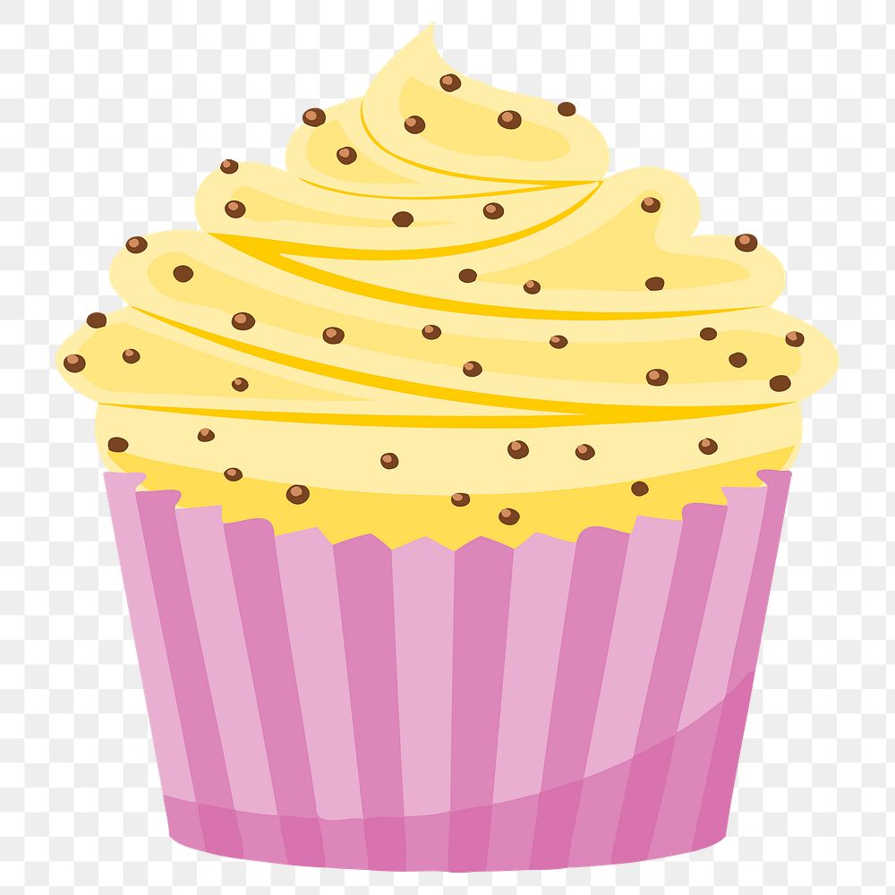 Cupcake  png clipart illustration, transparent background. Free public domain CC0 image.