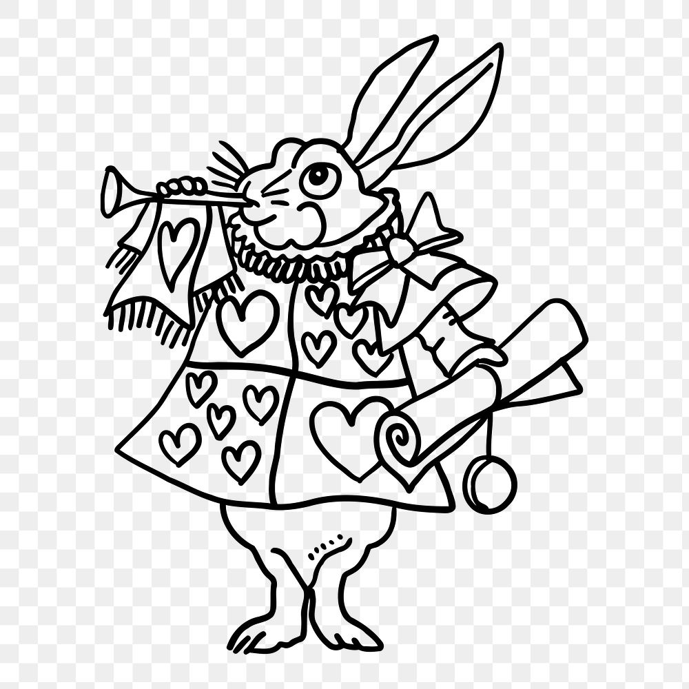 Rabbit character  png clipart illustration, transparent background. Free public domain CC0 image.