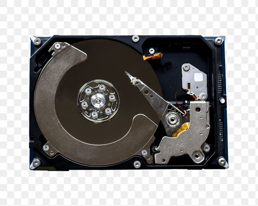 PNG computer hard disk drive sticker, transparent background