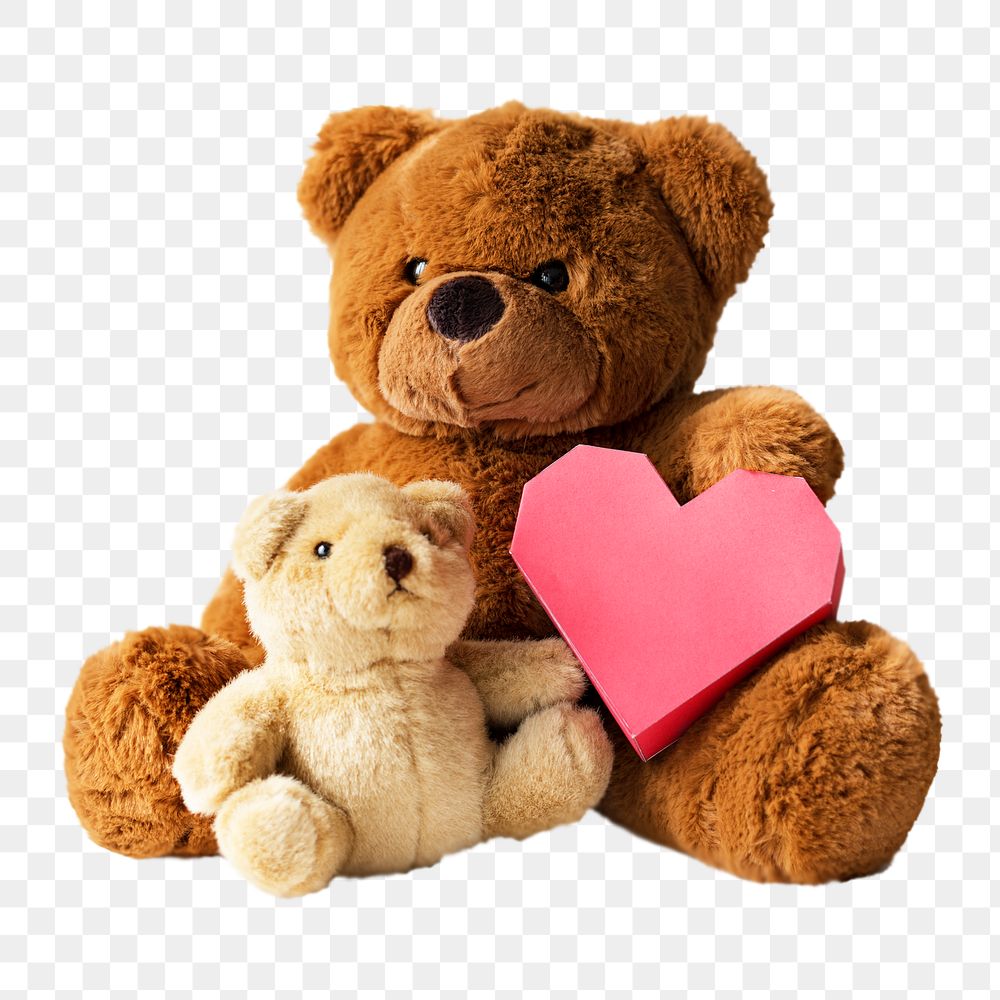 Couple teddy bears png sticker, transparent background