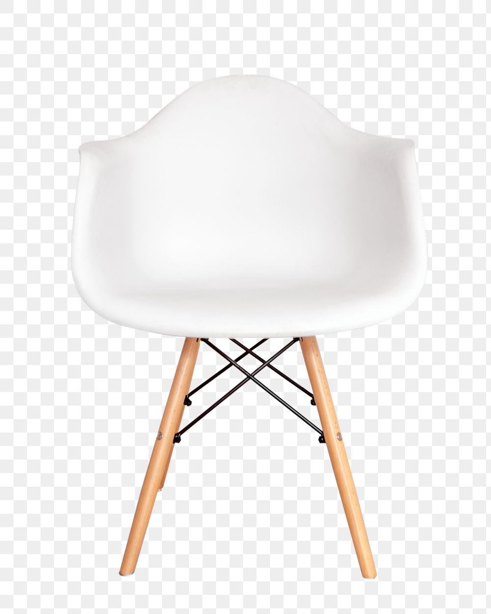 White chair png sticker, minimal design, transparent background