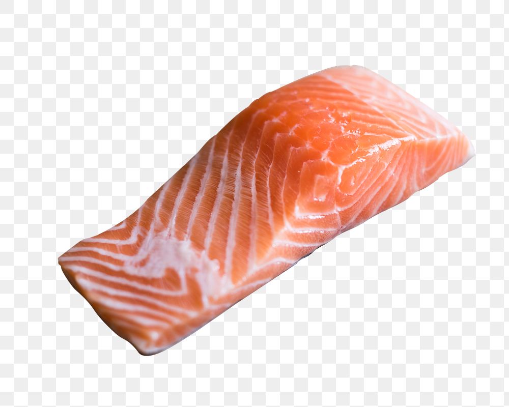 Fresh raw salmon png sticker, food isolated image, transparent background