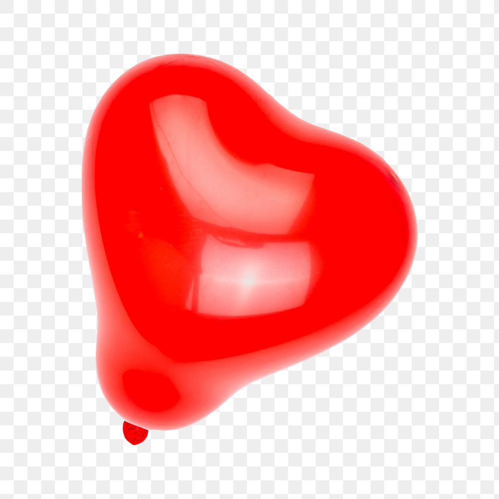 Red balloon png Valentine's sticker, transparent background