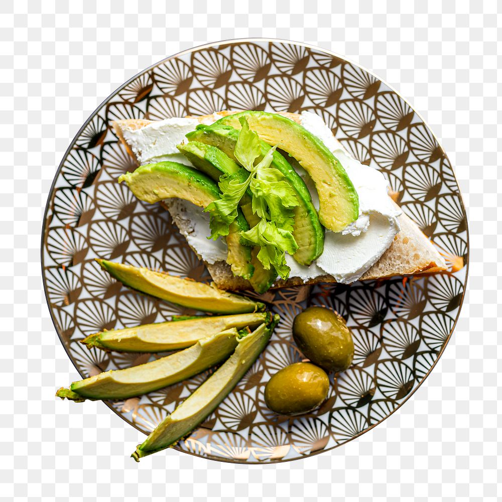 Avocado toast png sticker, food isolated image, transparent background