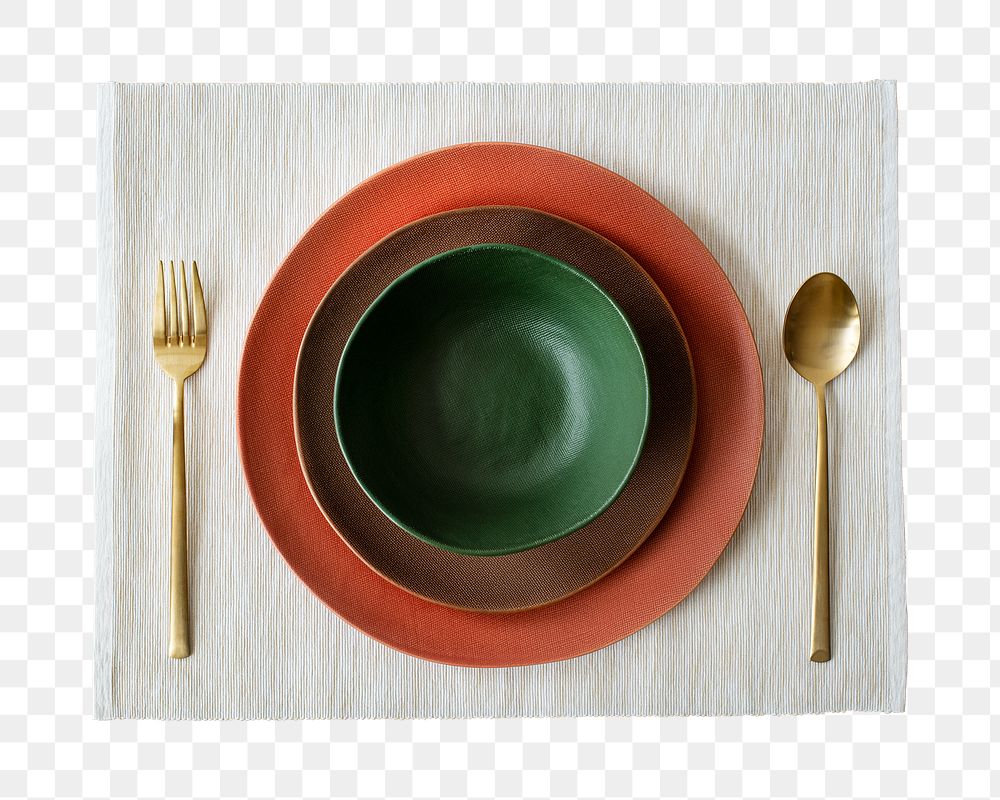 Table setting png dinnerware sticker, transparent background