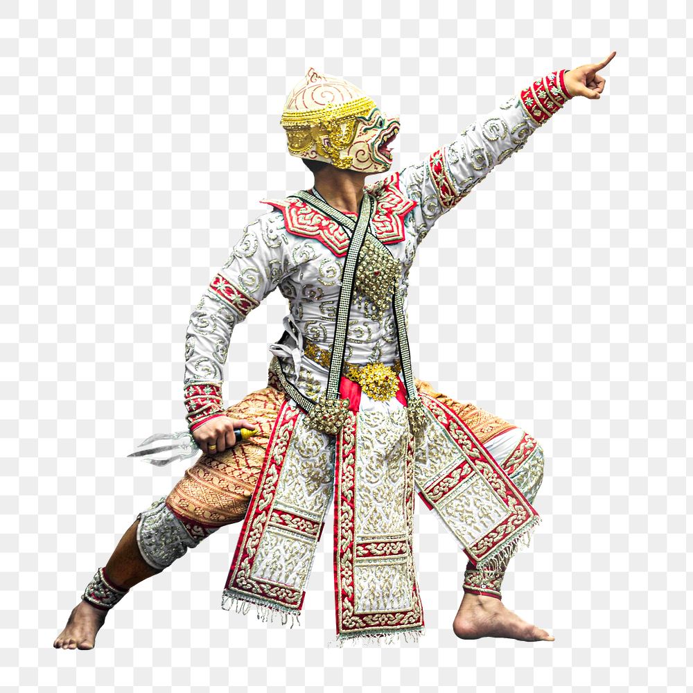 Hanuman Khon dance png sticker, transparent background