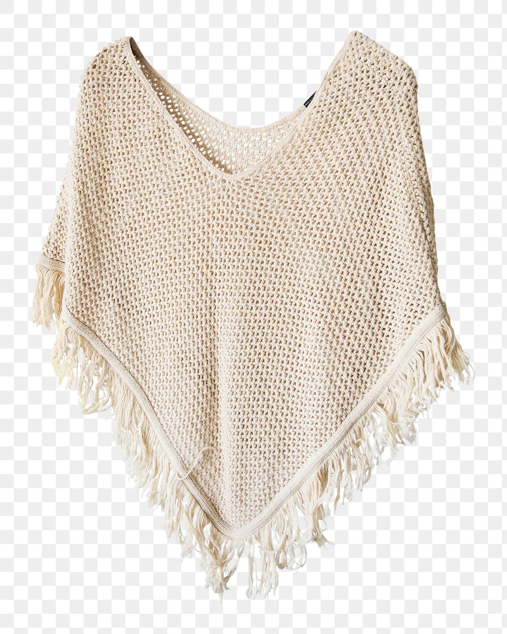 Knitted poncho clothing png sticker, transparent background