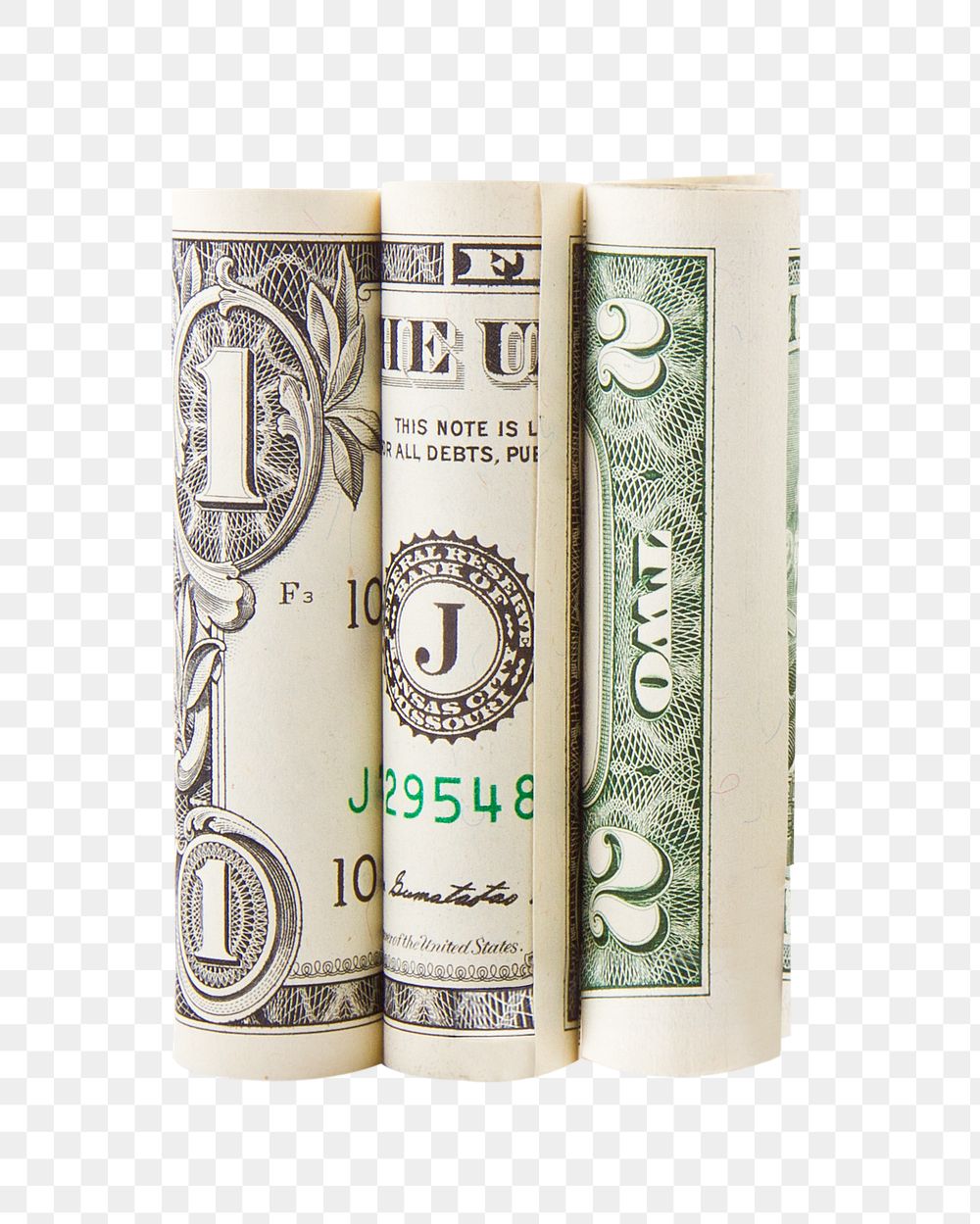 U.S. dollar rolls png sticker, transparent background