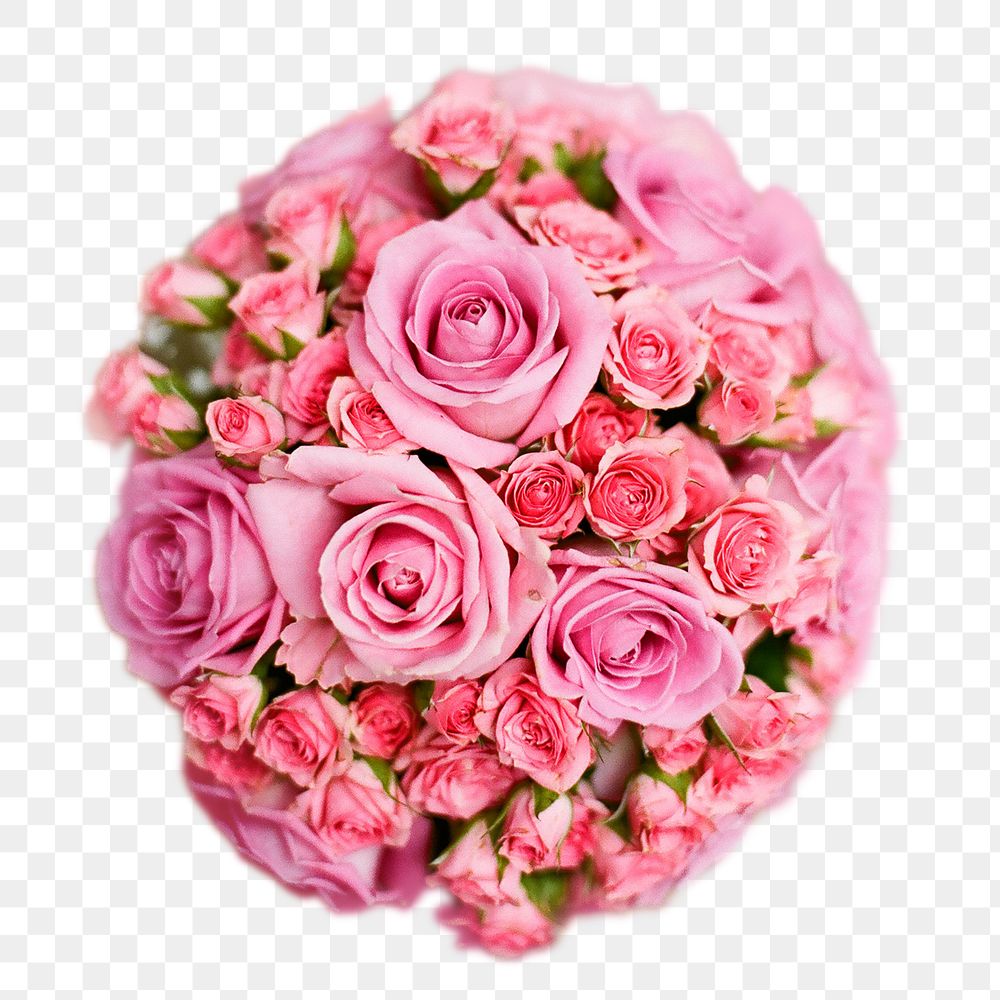 Pink rose bouquet png sticker, transparent background