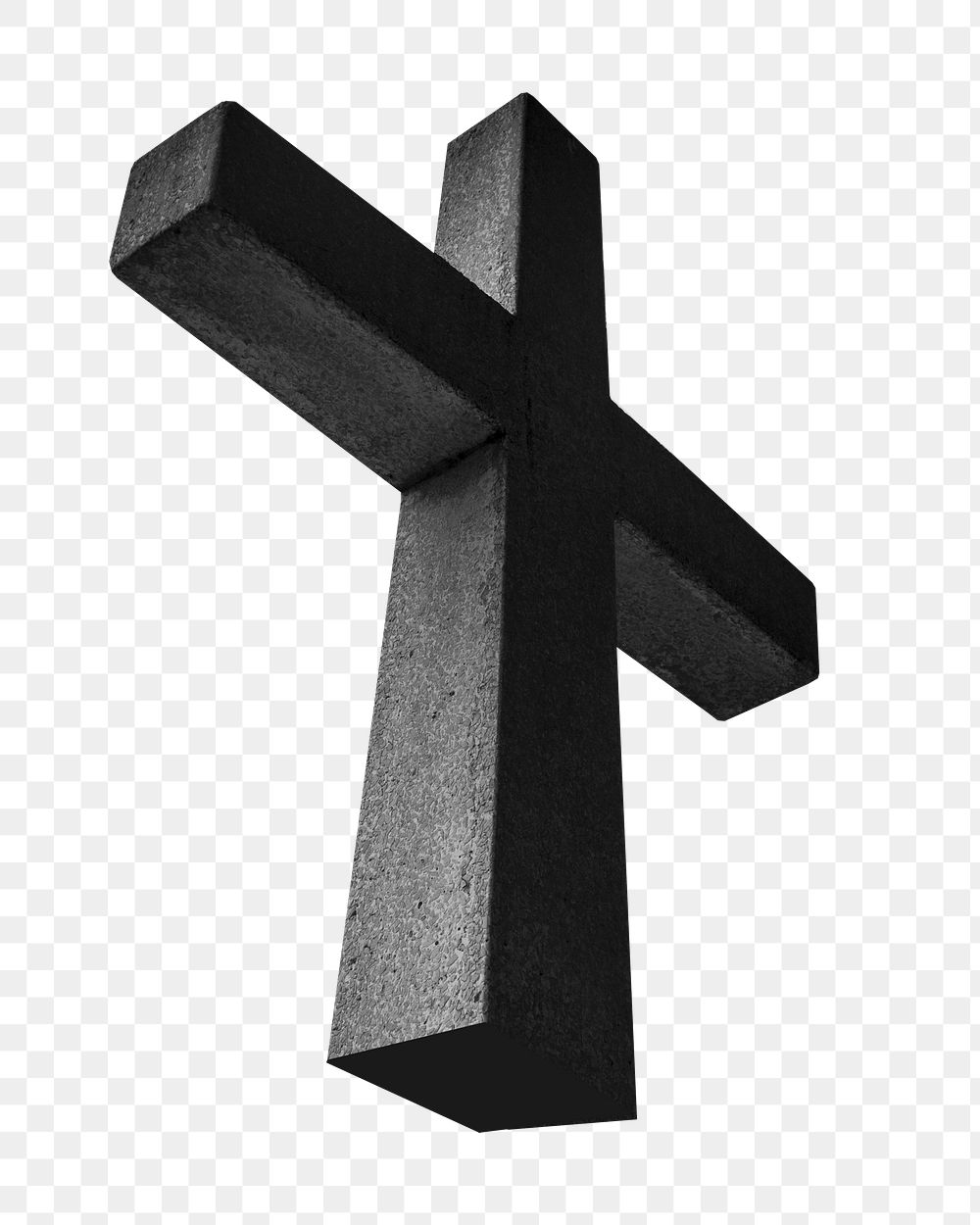 Black crucifix png religion sticker, transparent background