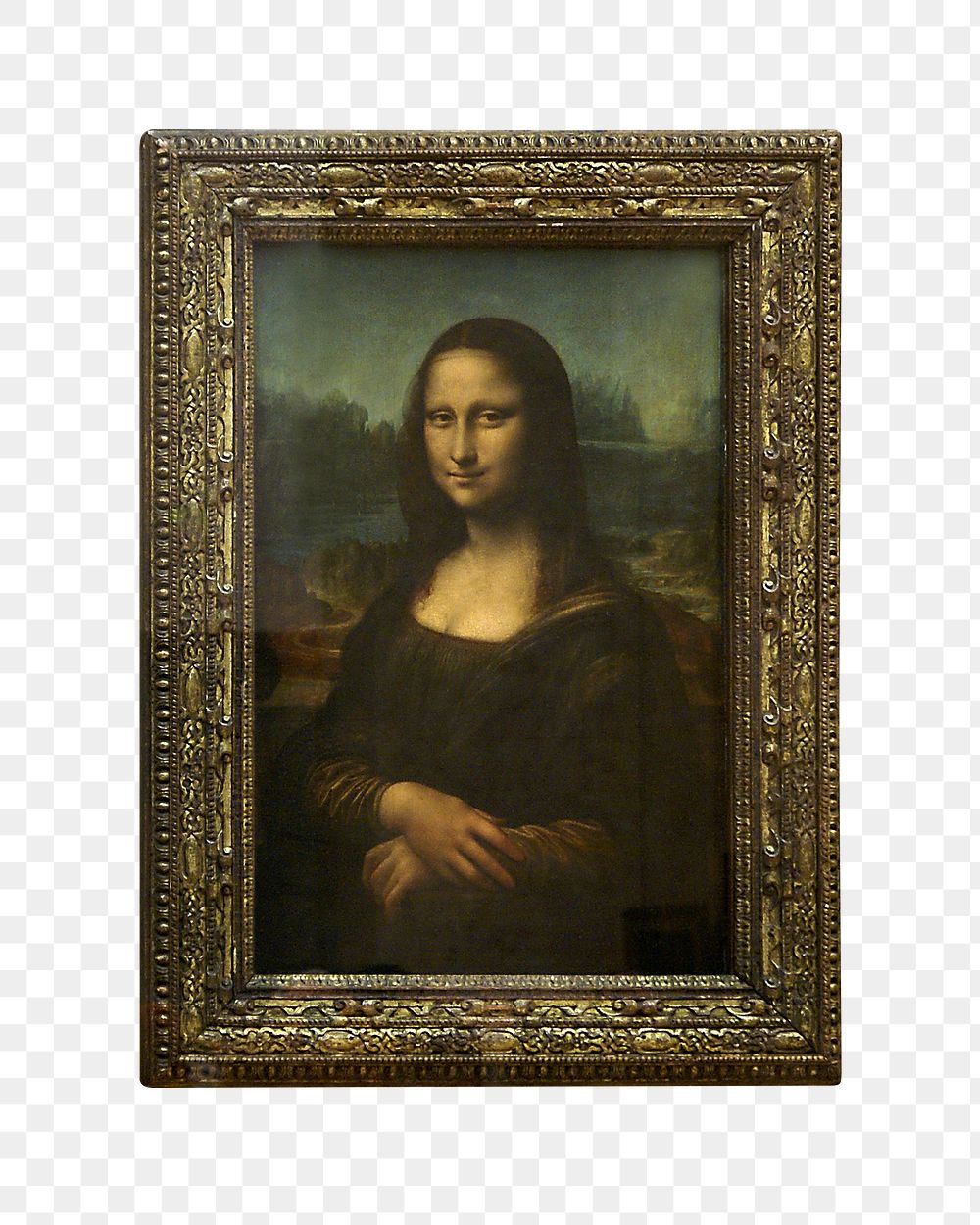 Mona Lisa frame png sticker, transparent background