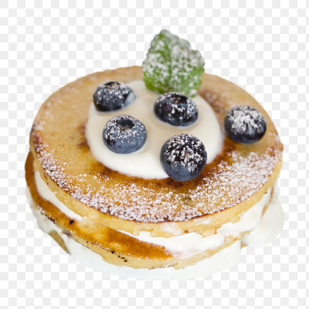 Blueberry pancake  png sticker, transparent background