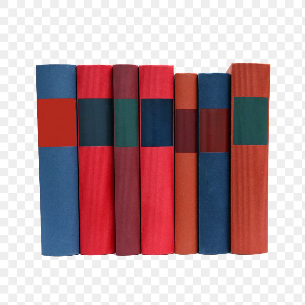 Colorful book spines png sticker, transparent background