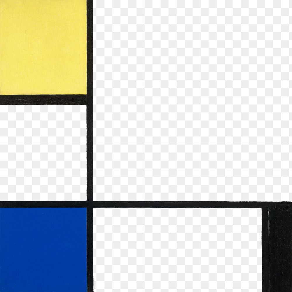 Png Mondrian&rsquo;s Composition border, Cubism art, transparent background.   Remixed by rawpixel.