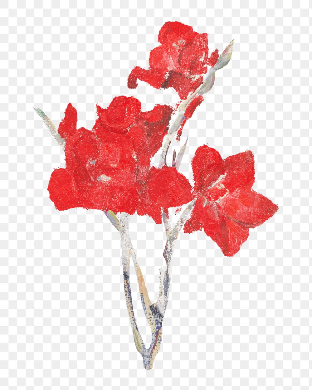 Png Mondrian&rsquo;s Red Gladioli sticker, flower illustration, transparent background.   Remixed by rawpixel.