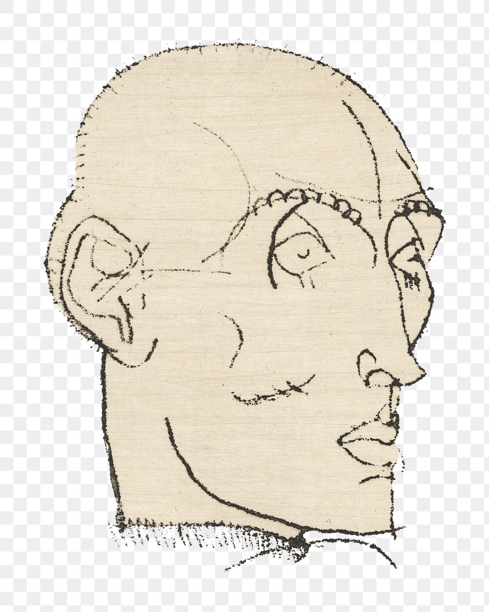 Png Egon Schiele&rsquo;s Portrait of a Man sticker, line art drawing, transparent background. Remixed by rawpixel.