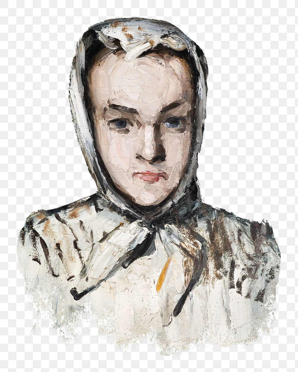 Png Marie C&eacute;zanne's Sister sticker, post-impressionist portrait painting, transparent background.  Remixed by…