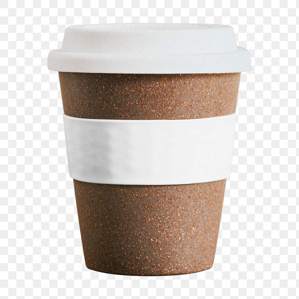 Eco-friendly coffee cup png sticker, transparent background