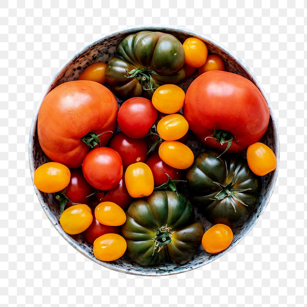 Colorful tomato png sticker, food isolated image, transparent background