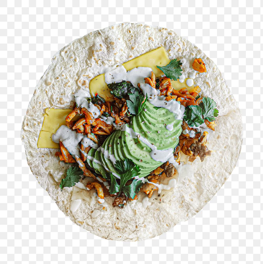 Avocado quesadillas png sticker, food image, transparent background