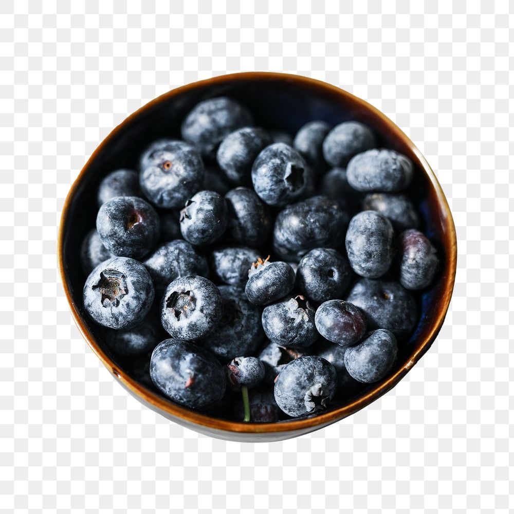 Blueberry bowl png fruit sticker, transparent background