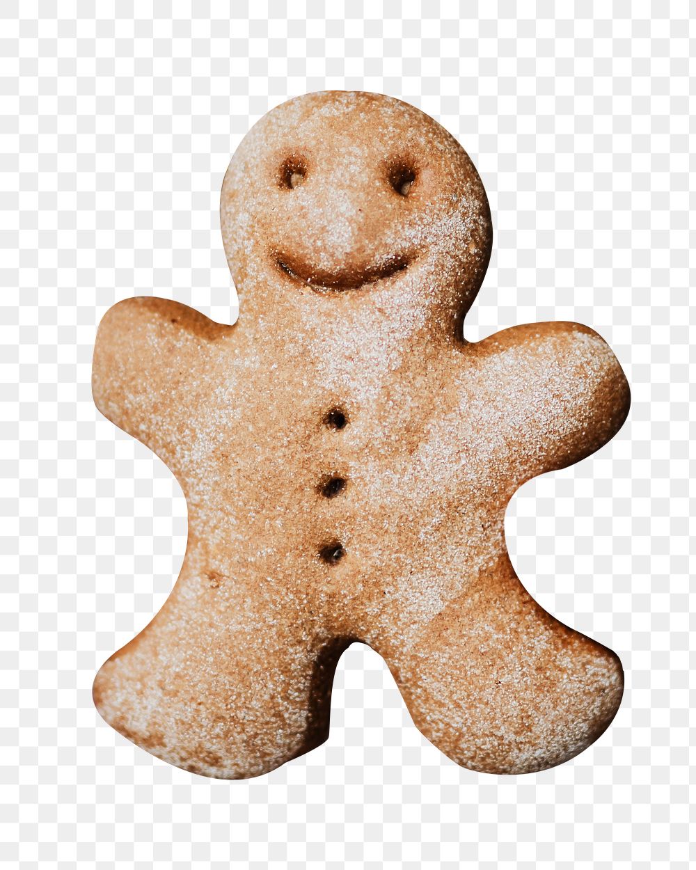 Gingerbread man cookie png sticker, transparent background