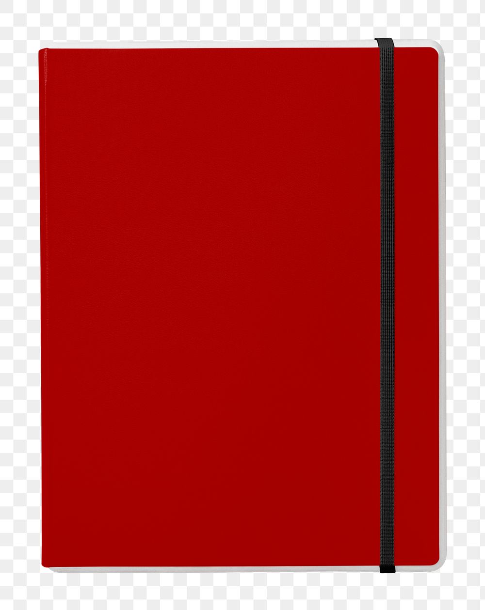 Red notebook mockup png sticker, transparent background