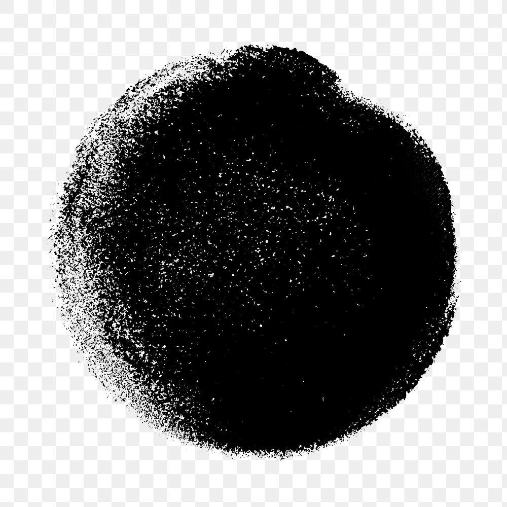 Png black sponge paint sticker, transparent background