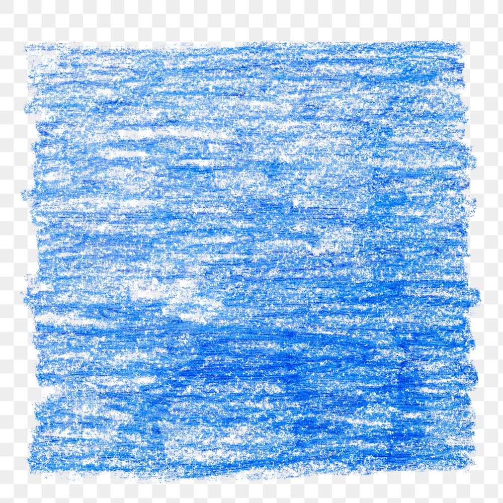Png blue colored pencil texture sticker, transparent background