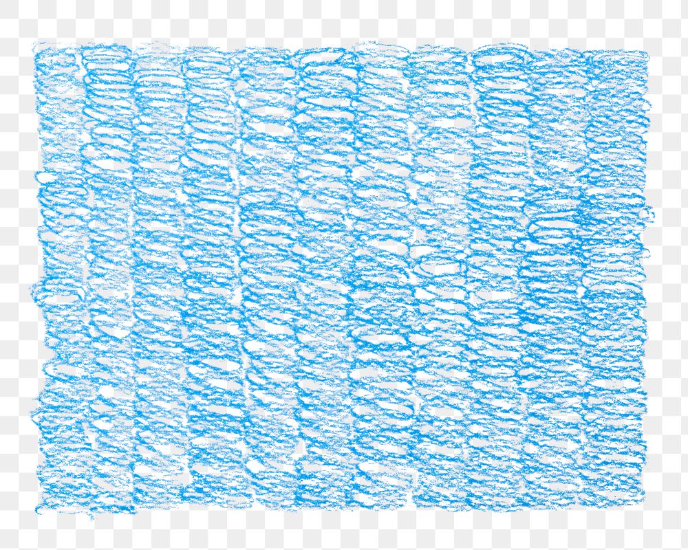 Png blue colored pencil texture sticker, transparent background