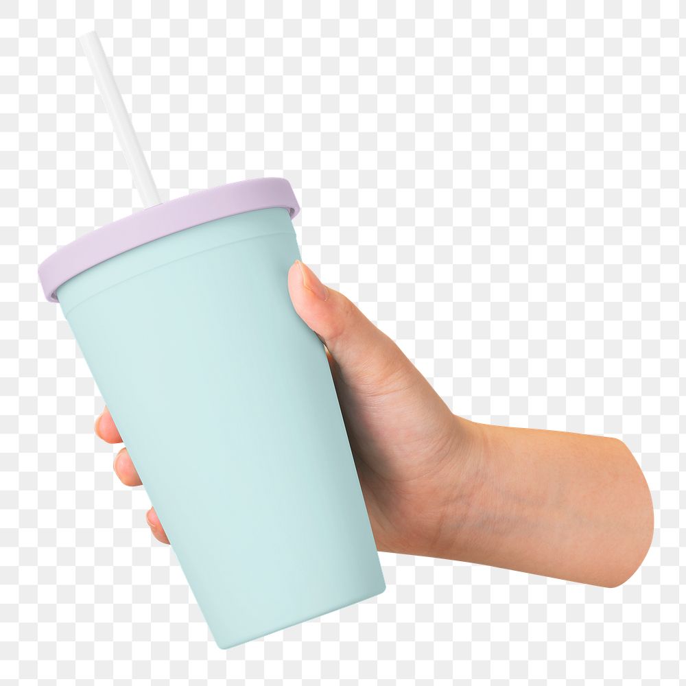 Tumbler cup mockup png beverage product sticker, transparent background