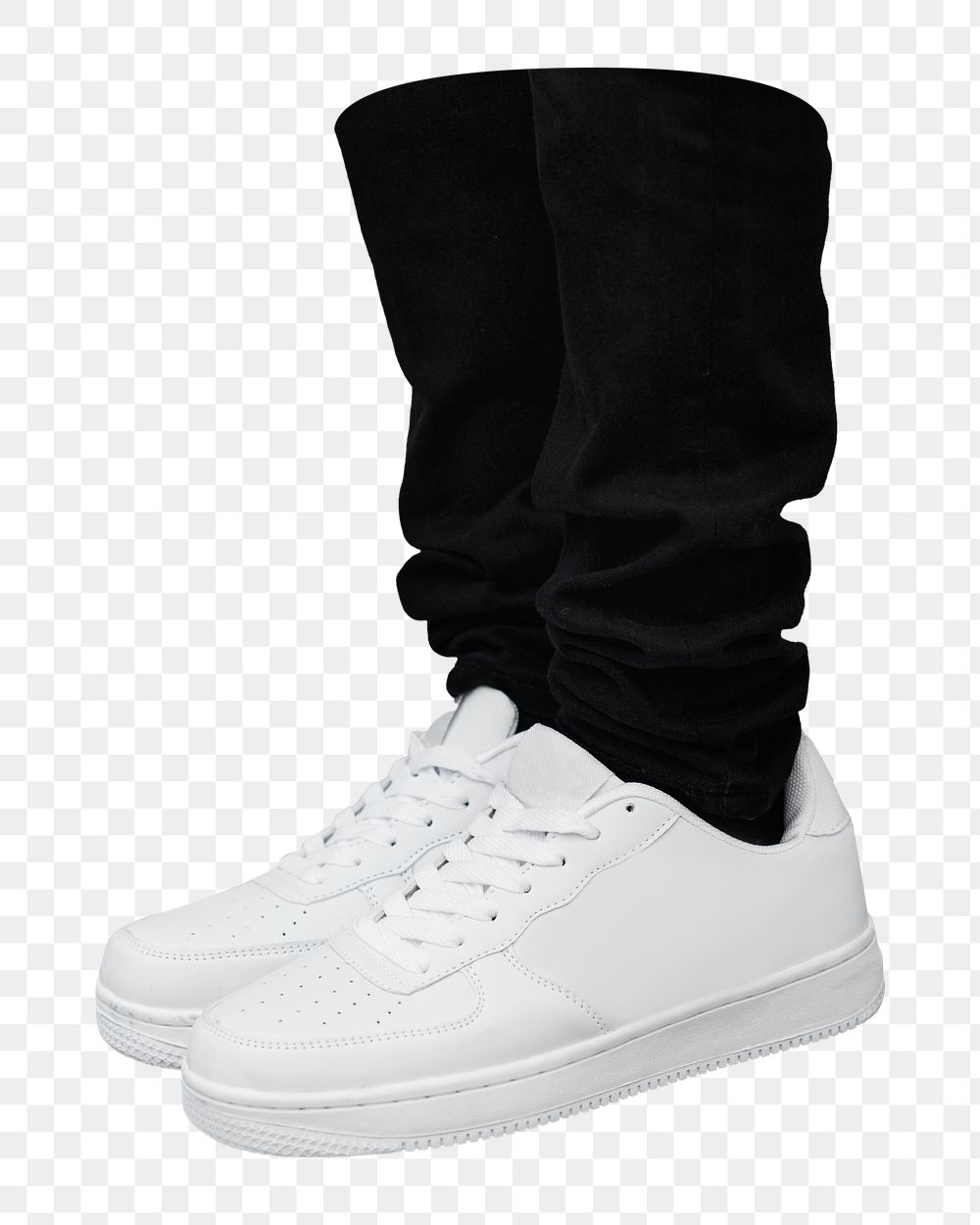 White sneakers png sticker, transparent background