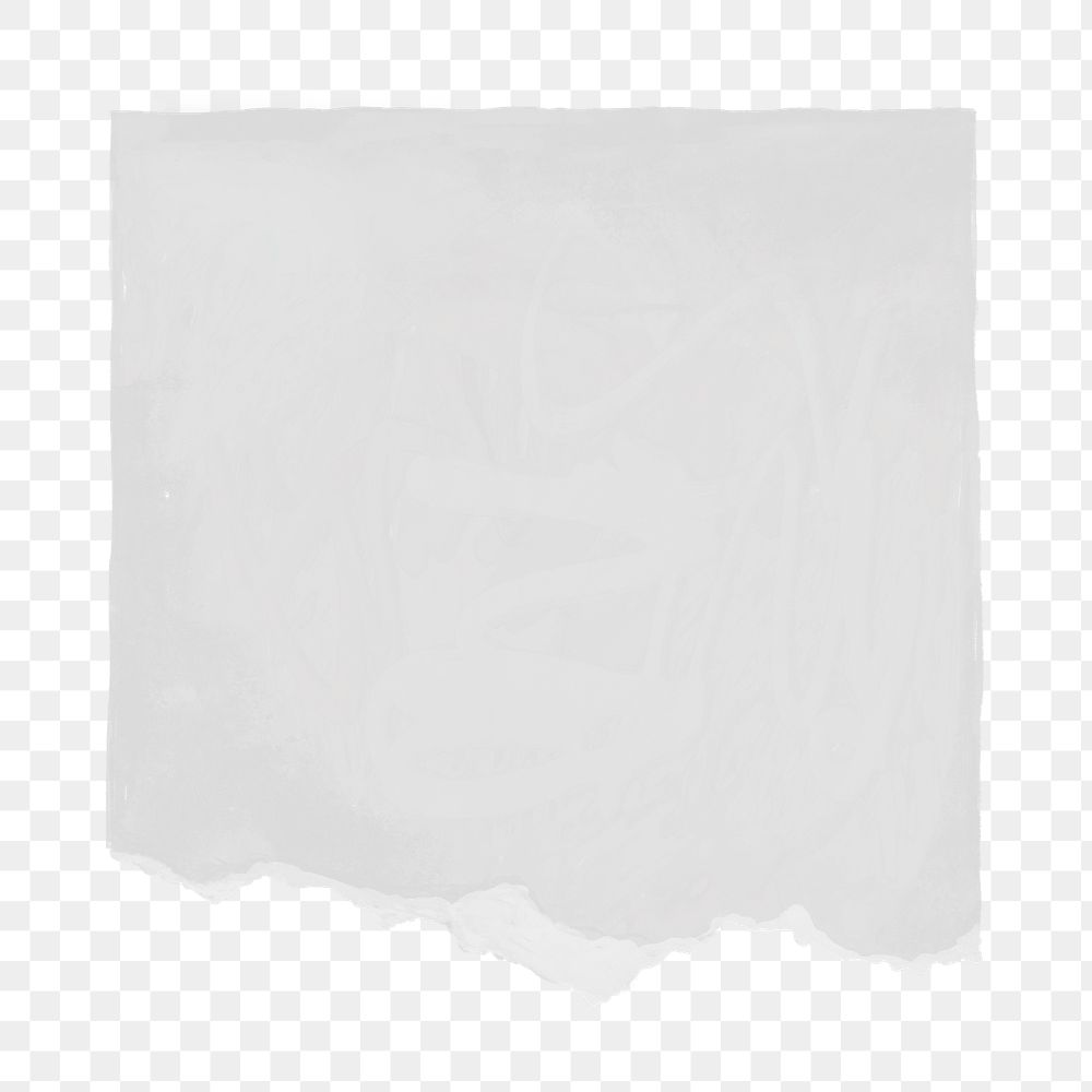 White ripped paper png sticker, stationery doodle, transparent background