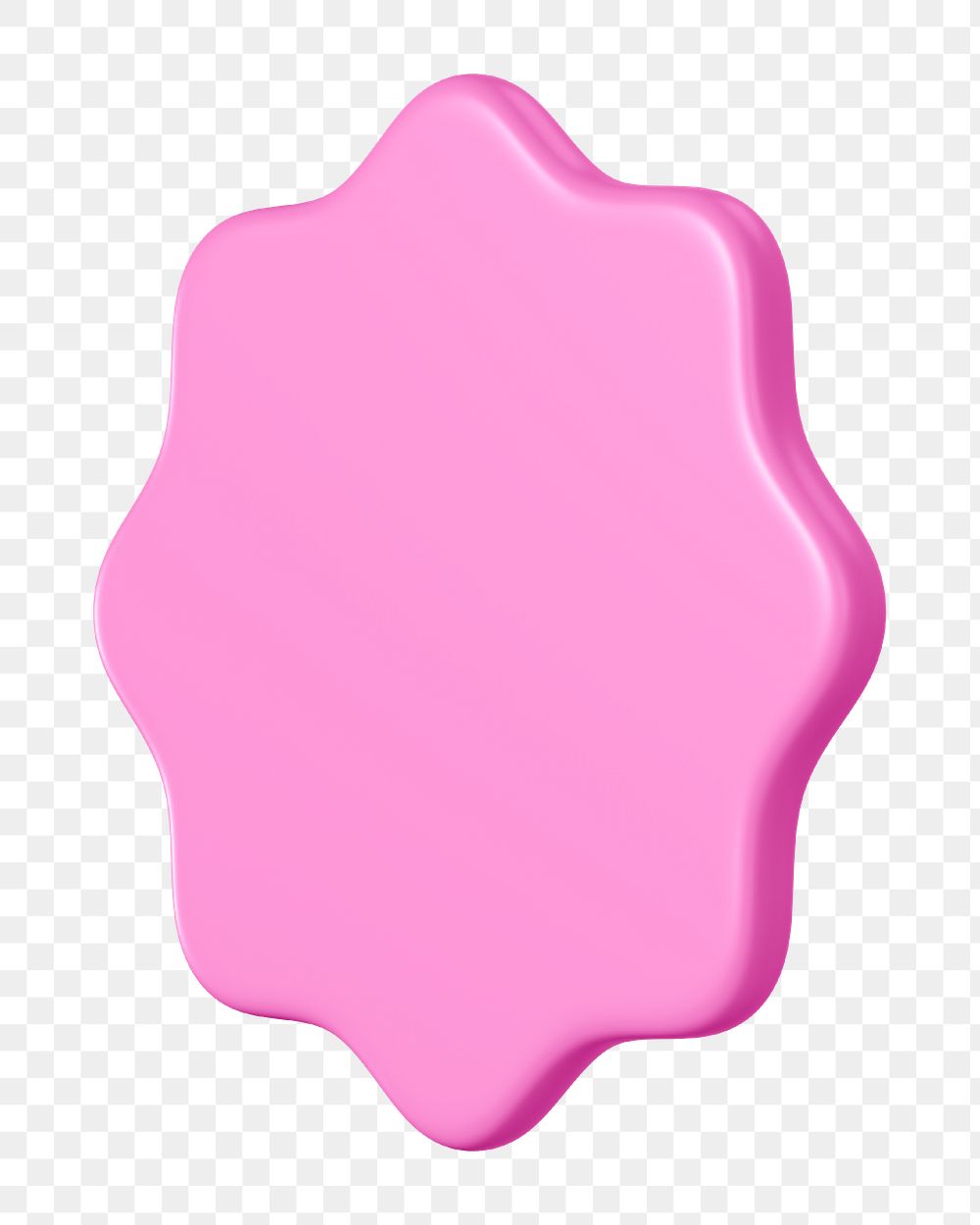 Pink starburst badge png sticker, 3D rendering graphic, transparent background