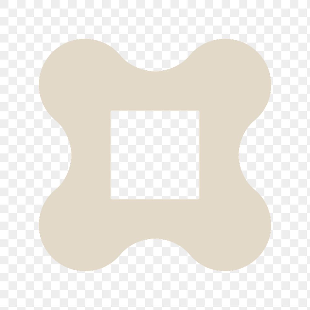 Abstract beige png business logo element sticker, transparent background