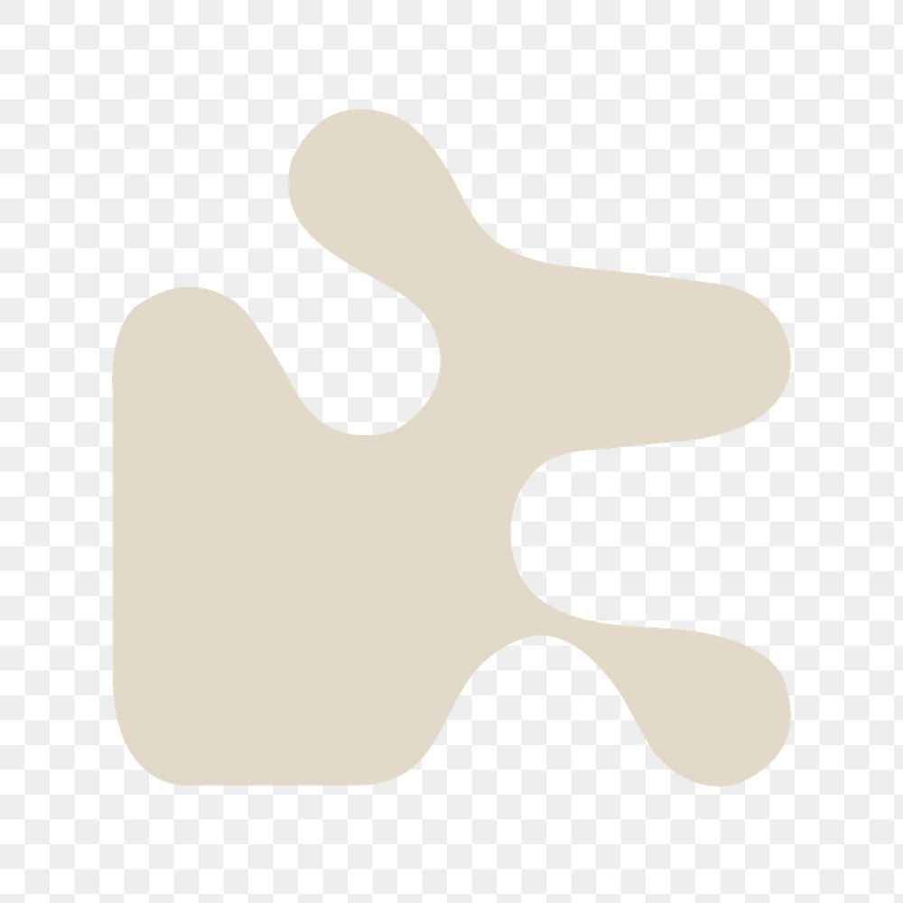 Beige organic shape png business logo element sticker, transparent background
