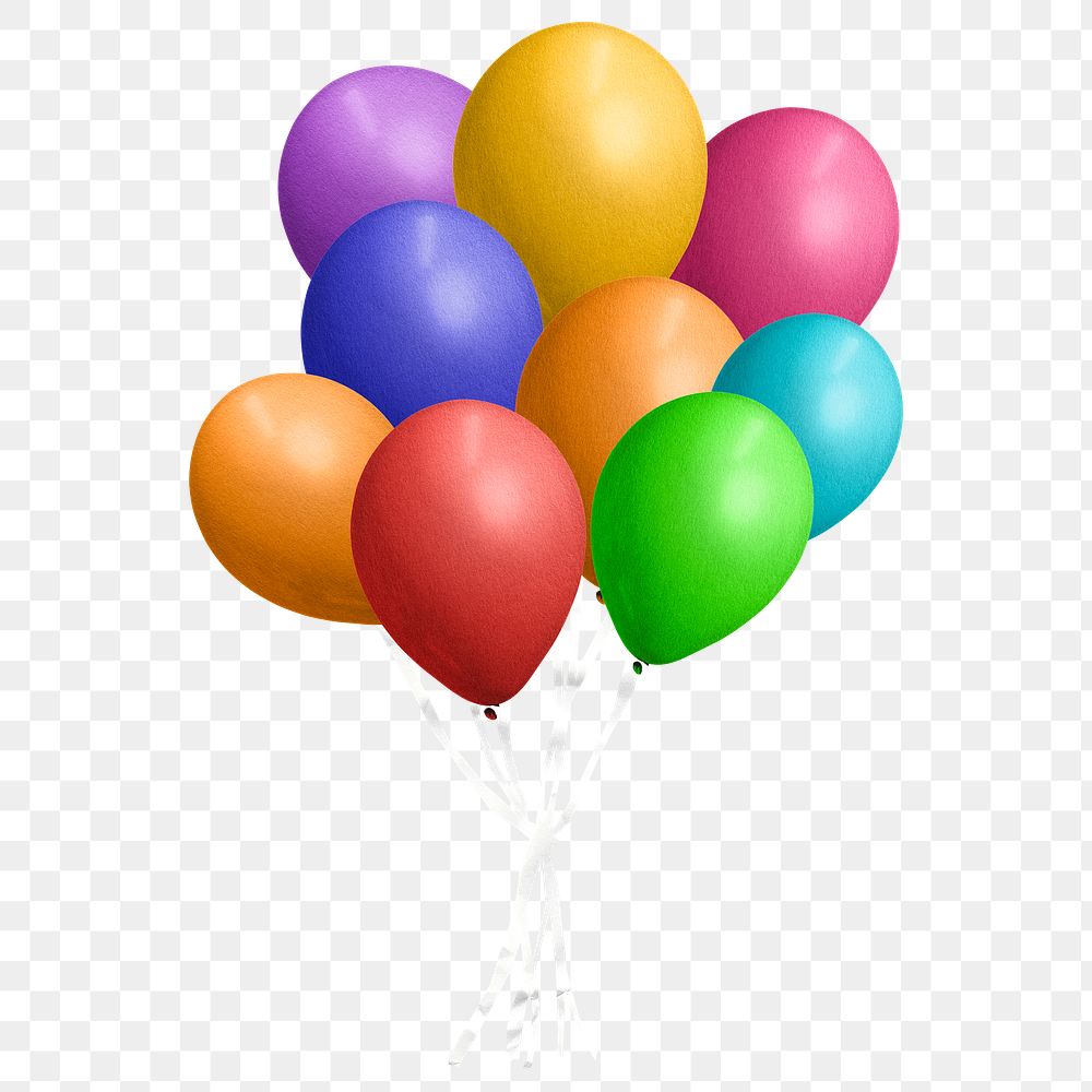 PNG Colorful balloons, element, transparent background