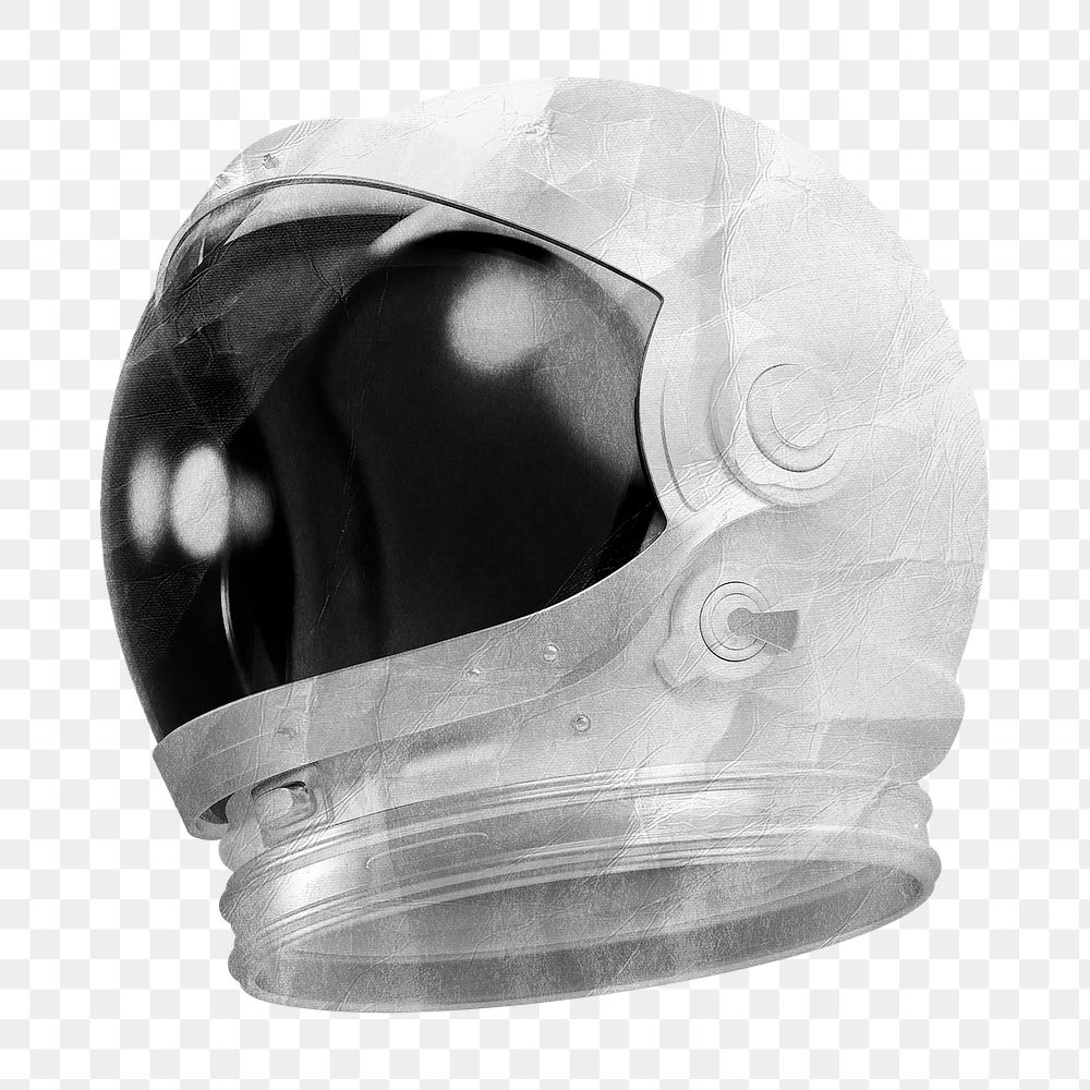 PNG Astronaut helmet, paper craft element, transparent background