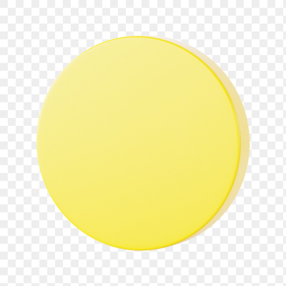 Yellow cylinder shape png sticker, 3D element, transparent background