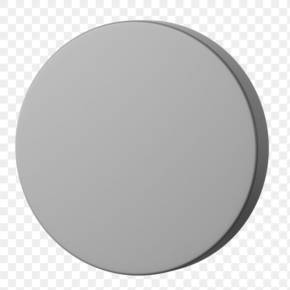 Gray cylinder shape png sticker, 3D element, transparent background